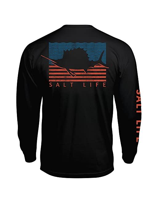 SALT LIFE Men's Sailin' Flag Graphic Long-Sleeve T-Shirt