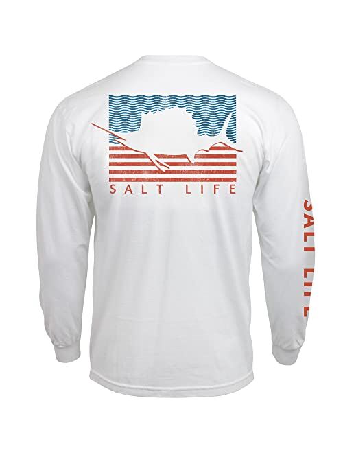 SALT LIFE Men's Sailin' Flag Graphic Long-Sleeve T-Shirt