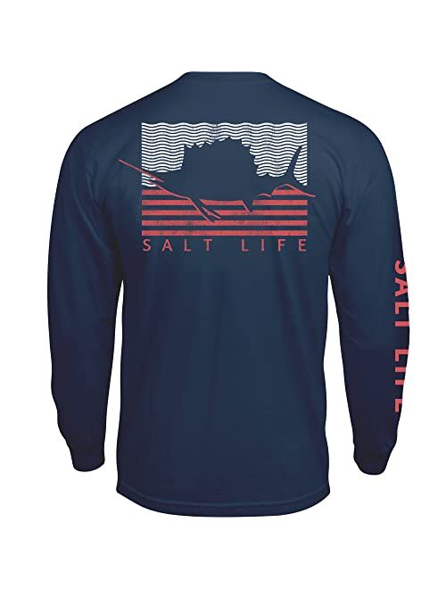 SALT LIFE Men's Sailin' Flag Graphic Long-Sleeve T-Shirt