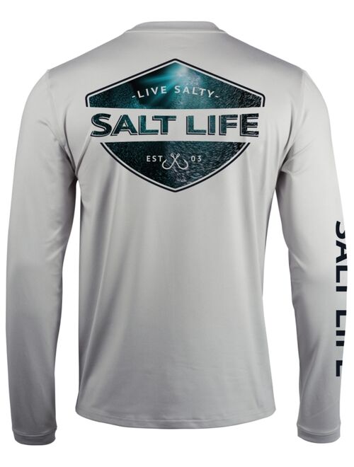 SALT LIFE Men's Deep Sea Light Long-Sleeve Logo Shirt