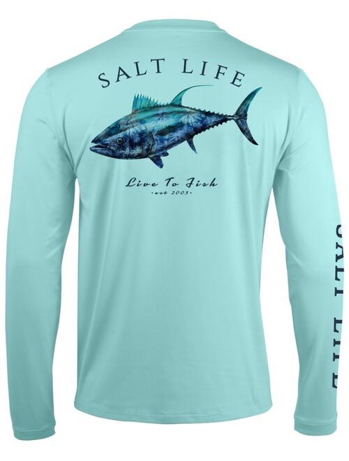 SALT LIFE Men's Tuna Palms Long-Sleeve Logo Shirt