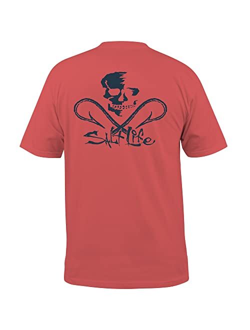 SALT LIFE Men's Skull and Hooks Pocket Tee