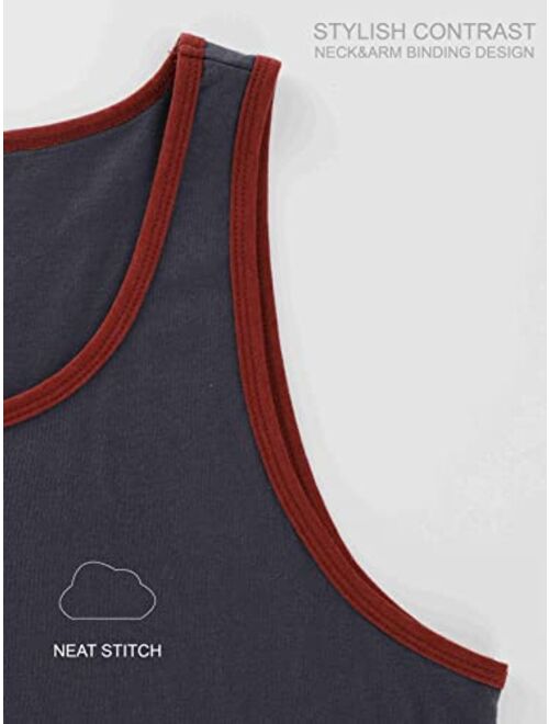 Estepoba Men's Casual Soft Slim Fit Active Running Gym Basketball Sleeveless T Shirts Tank Top