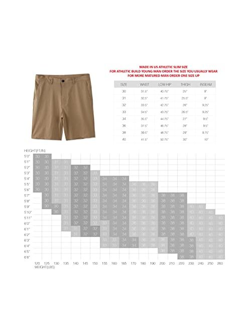 Estepoba Mens Casual Performance Quick Dry Slim Fit Active Sports Walking Dress Hybrid Chino Shorts