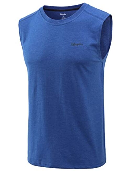 Estepoba Men's Muscle Athletic Workout Active Sports Gym Tank Tops Sleeveless Jersey T Shirts