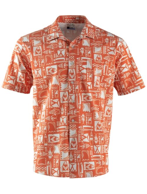 Men's Salt Life Tiki Waves Print Short-Sleeve Button-Up Shirt