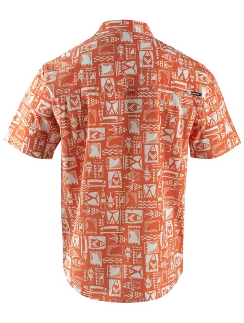 Men's Salt Life Tiki Waves Print Short-Sleeve Button-Up Shirt