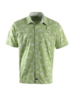 Men's Fish N Bones Short-Sleeve Button-Front Shirt