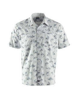 Men's Fish N Bones Short-Sleeve Button-Front Shirt