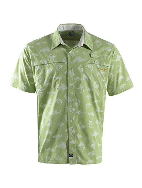 SALT LIFE Men's Fish N Bones Short-Sleeve Button-Front Shirt