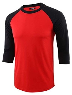 Estepoba Men's Casual Basic Vintage 3/4 Raglan Sleeve Jersey Active Sports Baseball Tee Shirts