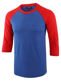 Estepoba Men's Casual Basic Vintage 3/4 Raglan Sleeve Jersey Active Sports Baseball Tee Shirts