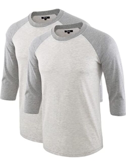 Estepoba Men's Casual Basic Vintage 3/4 Raglan Sleeve Jersey Active Sports Baseball Tee Shirts