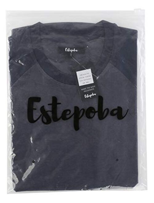 Estepoba Men's Casual Basic Vintage 3/4 Raglan Sleeve Jersey Active Sports Baseball Tee Shirts