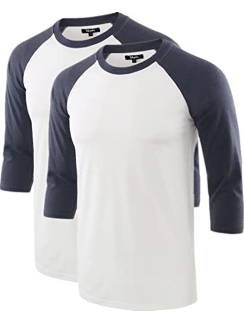 Estepoba Men's Casual Basic Vintage 3/4 Raglan Sleeve Jersey Active Sports Baseball Tee Shirts