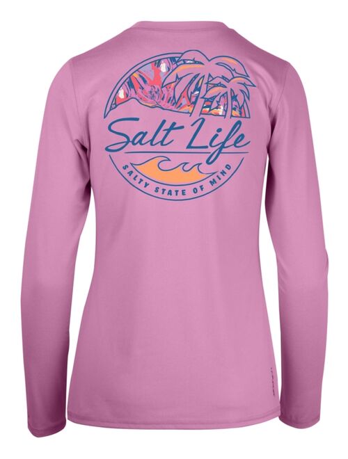 SALT LIFE Women's Shady Palms Long-Sleeved SLX T-Shirt