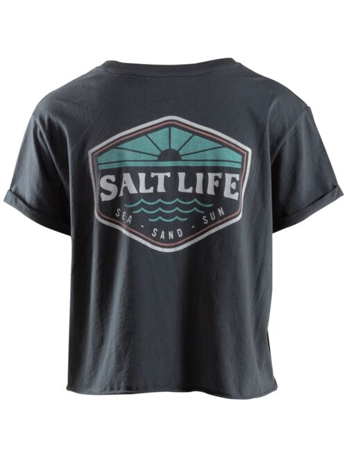 SALT LIFE Women's On The Horizon Cotton Cropped Short-Sleeved T-Shirt