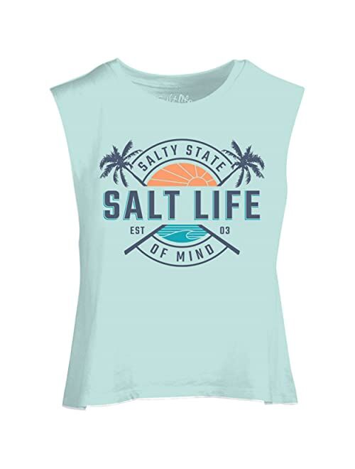 SALT LIFE Women's First Light Muscle Cotton Graphic Tank Top