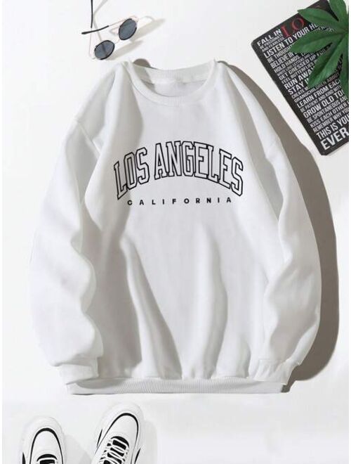 Men Letter Graphic Thermal Lined Sweatshirt