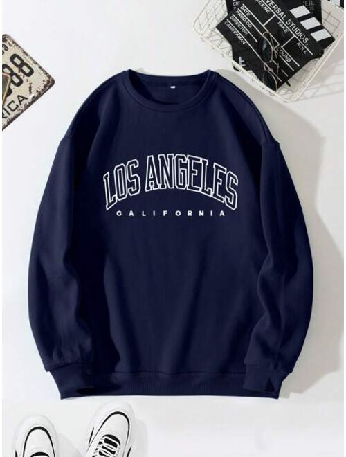 Men Letter Graphic Thermal Lined Sweatshirt