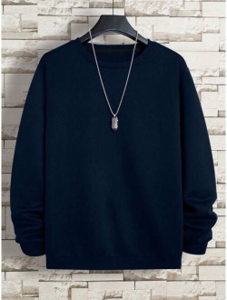 Men Solid Thermal Lined Sweatshirt