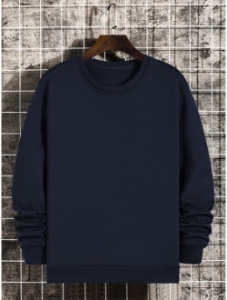 Men Round Neck Thermal Lined Sweatshirt