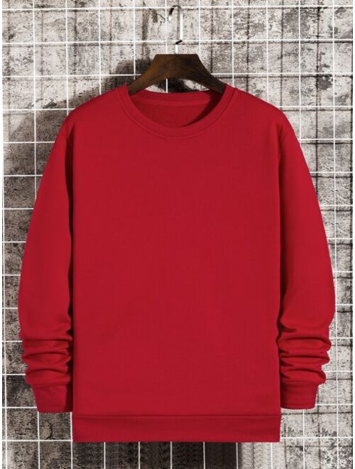 Men Round Neck Thermal Lined Sweatshirt