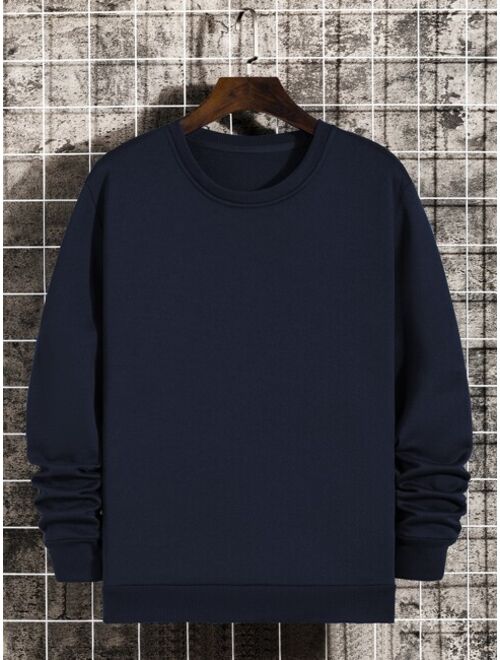 Men Round Neck Thermal Lined Sweatshirt