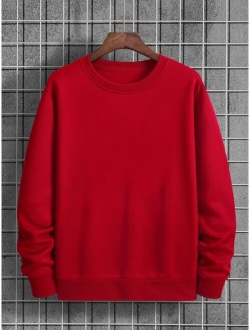 Men Solid Thermal Lined Sweatshirt