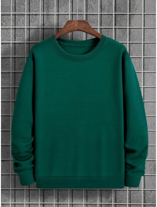 Men Solid Thermal Lined Sweatshirt