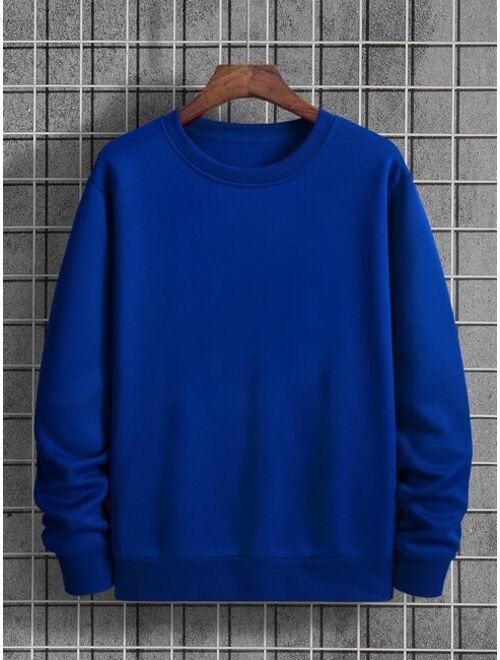 Men Solid Thermal Lined Sweatshirt