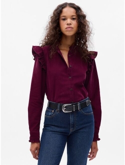 Corduroy Ruffle Shirt