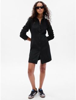 Faux-Suede Mini Shirtdress