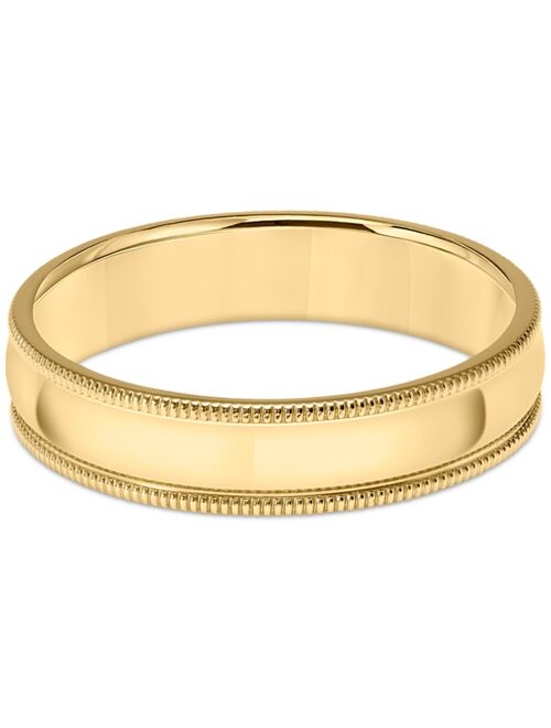 MACY'S Men's Milgrain Edge Wedding Band in 18k Gold-Plated Sterling Silver (Also in Sterling Silver)