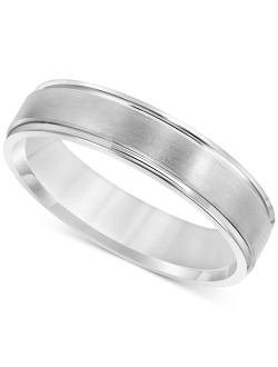 MACY'S Men's Satin Finish Beveled Edge Band in 18k Gold-Plated Sterling Silver (Also in Sterling Silver)