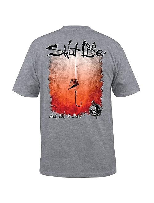 Salt Life Men's Hook Line and Sinker Fade Short Sleeve Classic Fit Shirt