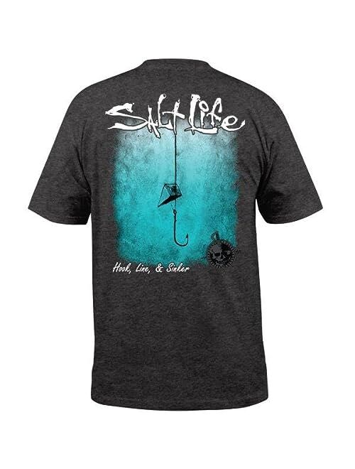 Salt Life Men's Hook Line and Sinker Fade Short Sleeve Classic Fit Shirt