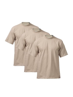 Men's 3-Pack Heavyweight Cotton Short Sleeve Crew Neck T-Shirt