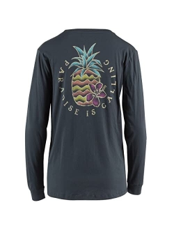 Women's Pineapple Paradise Long Sleeve Boyfriend Tee