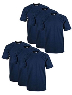 Men's 6-Pack Heavyweight Cotton Short Sleeve Crew Neck T-Shirt