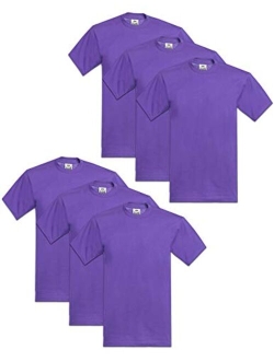 Men's 6-Pack Heavyweight Cotton Short Sleeve Crew Neck T-Shirt