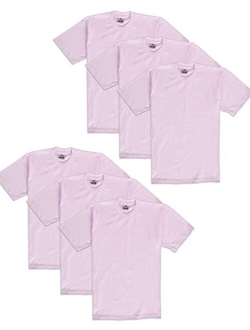 Men's 6-Pack Heavyweight Cotton Short Sleeve Crew Neck T-Shirt