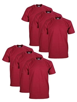 Men's 6-Pack Heavyweight Cotton Short Sleeve Crew Neck T-Shirt