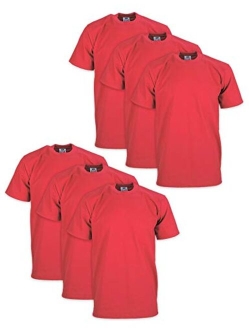 Men's 6-Pack Heavyweight Cotton Short Sleeve Crew Neck T-Shirt