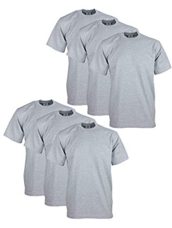 Men's 6-Pack Heavyweight Cotton Short Sleeve Crew Neck T-Shirt