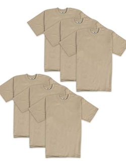 Men's 6-Pack Heavyweight Cotton Short Sleeve Crew Neck T-Shirt