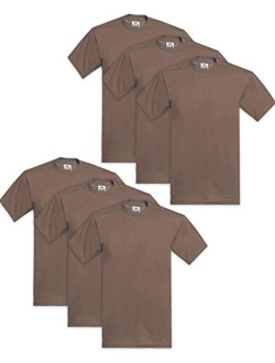 Men's 6-Pack Heavyweight Cotton Short Sleeve Crew Neck T-Shirt