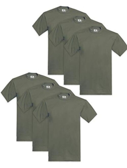 Men's 6-Pack Heavyweight Cotton Short Sleeve Crew Neck T-Shirt