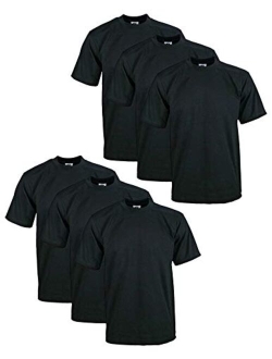 Men's 6-Pack Heavyweight Cotton Short Sleeve Crew Neck T-Shirt