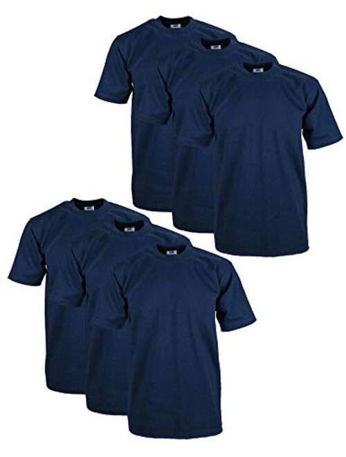 Pro Club Men's 6-Pack Heavyweight Cotton Short Sleeve Crew Neck T-Shirt